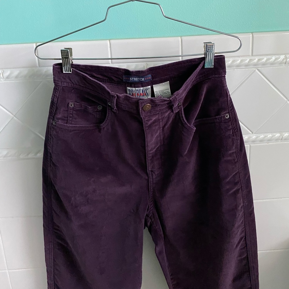 Purple Velvet High Rise Jeans Stretch 90’s
